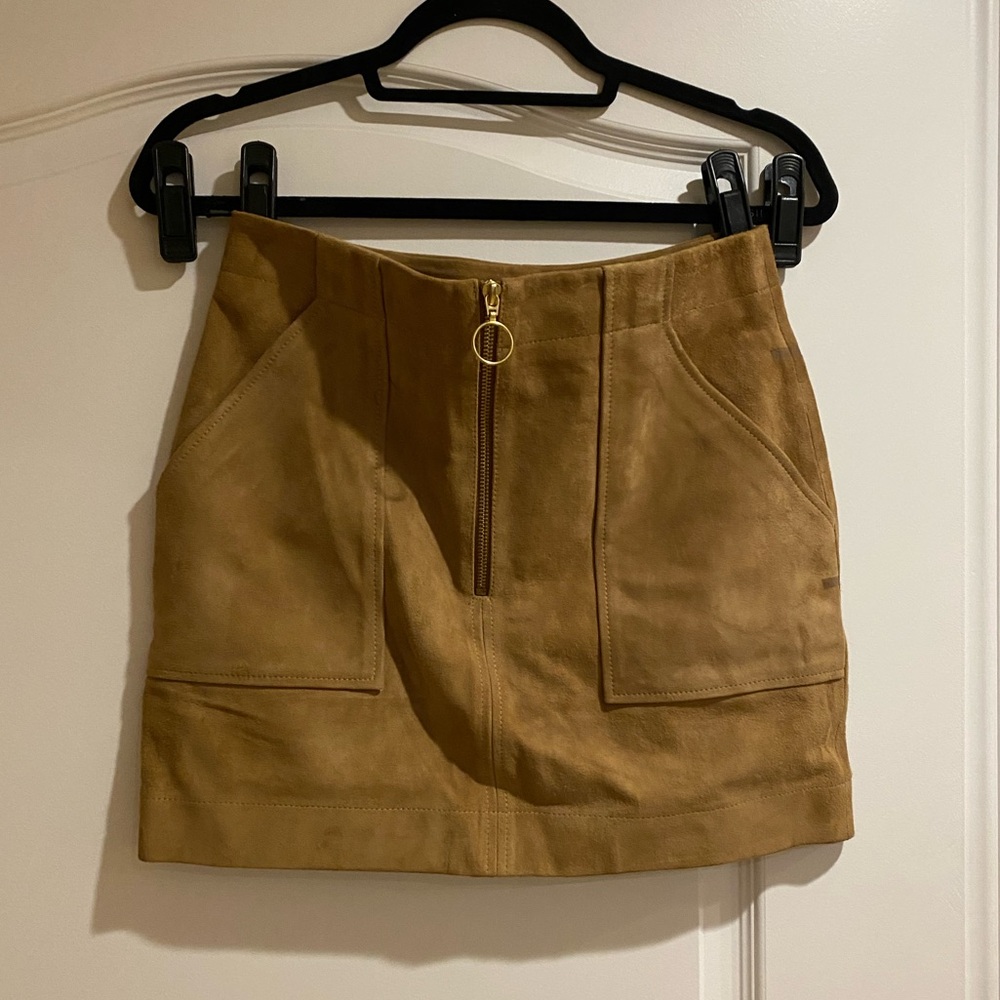 Tan Suede Mini Skirt